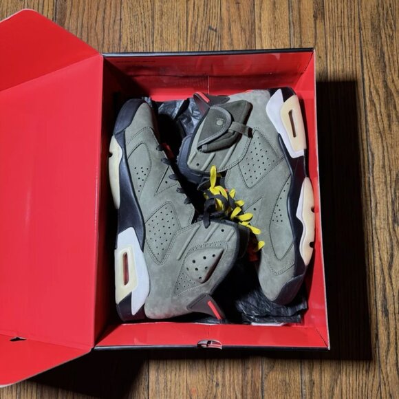 Travis Scott Jordan 6 Olive - Picture 1 of 4